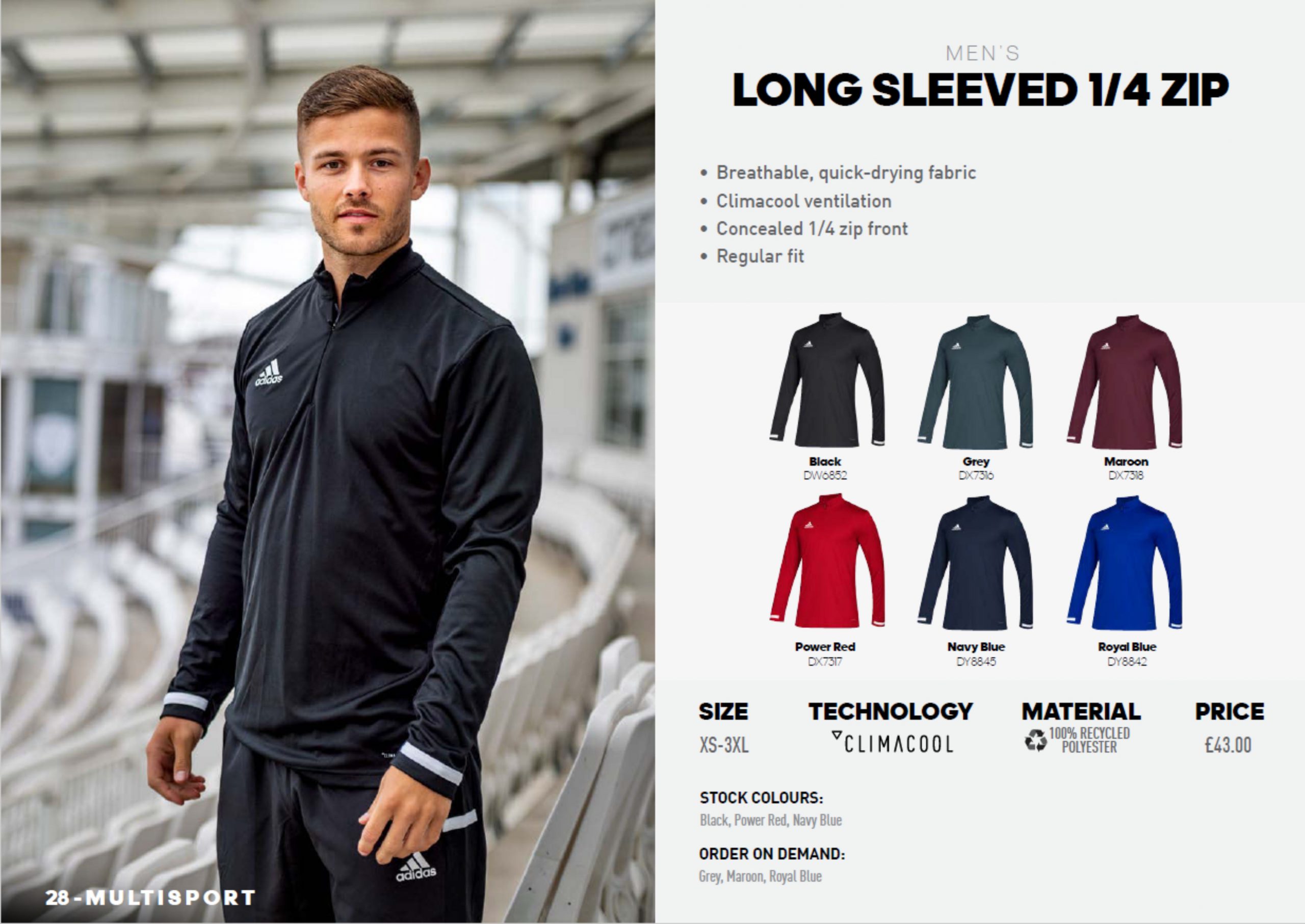 adidas T19 Long Sleeve 1/4 Zip - Image 9